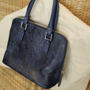 Exc Cond Vera Pelle handbag, Leather, navy/indigo